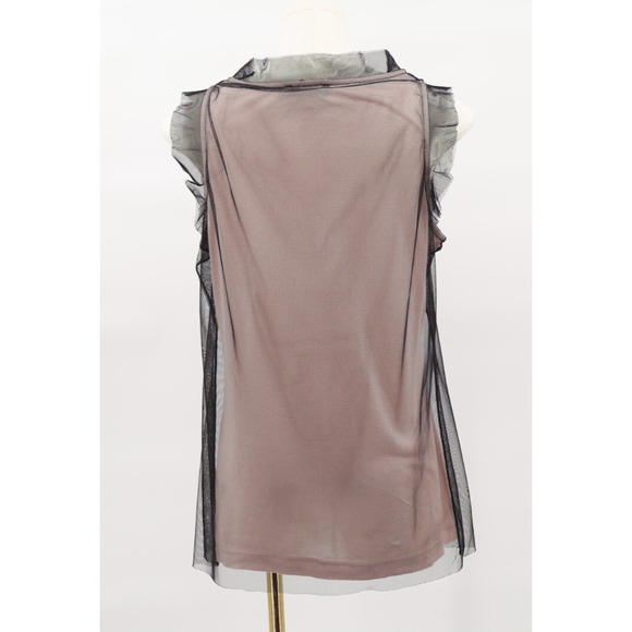 The Limited Black Tulle Rosette Accent Embellished Tank Top Y2K Whimsigoth Sz M - Picture 2 of 5